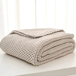 Gebreide deken Chunky Throw Deken voor slaapbank Nordic sprei op bed Effen kleur Zacht Gezellig Decoratieve dekens 160*130cm
