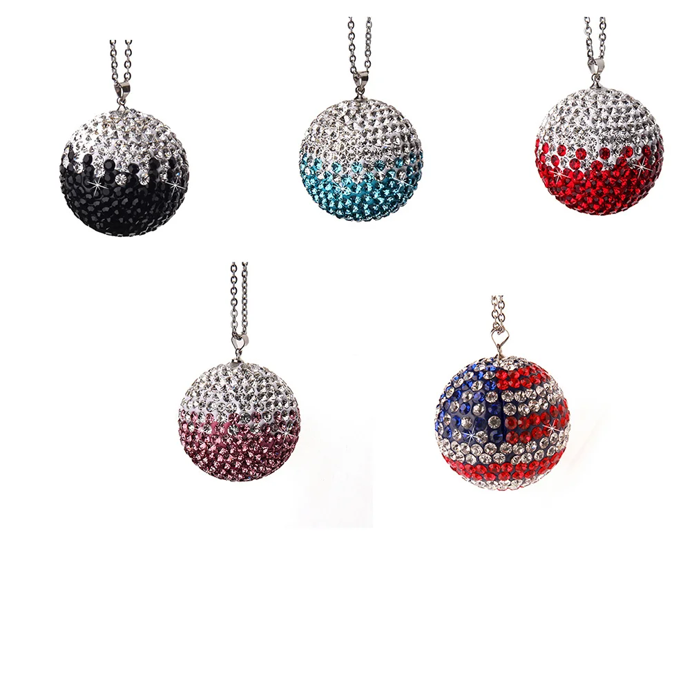 

Black Gradient Rhinestone Car Pendant Durable Material Stylish Auto Accessory Interior Decor Energetic Journey