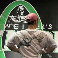 212tran Steroid American Printed Short Sleeve Men's Sports Fitness Cotton Versatile T-shirt Loose Round Neck Bodybuilding Tops