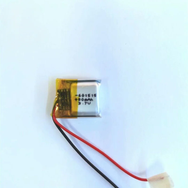 3.7V Lithium Polymer Battery for Bluetooth Earbuds and Micro Devices Smart Wearables 601515-80mAh Cell Charging