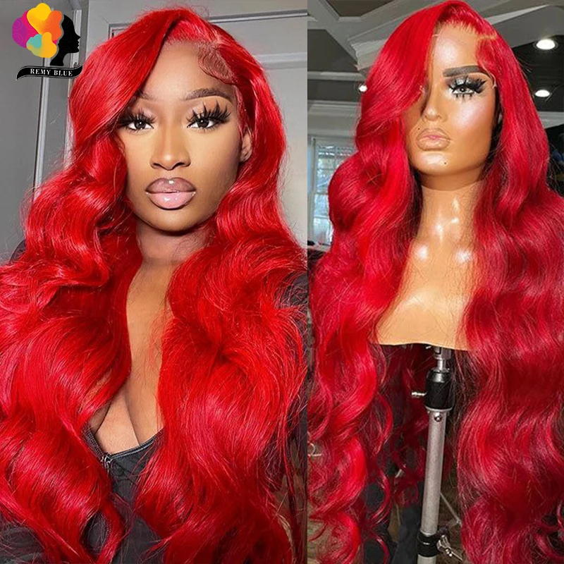 

Red Lace Front Human Hair Wigs Pre-Plucked 180 Density 13x6 Body Wave Human Hair Lace Frontal Wigs for Women 13x4 Lace Front Wig