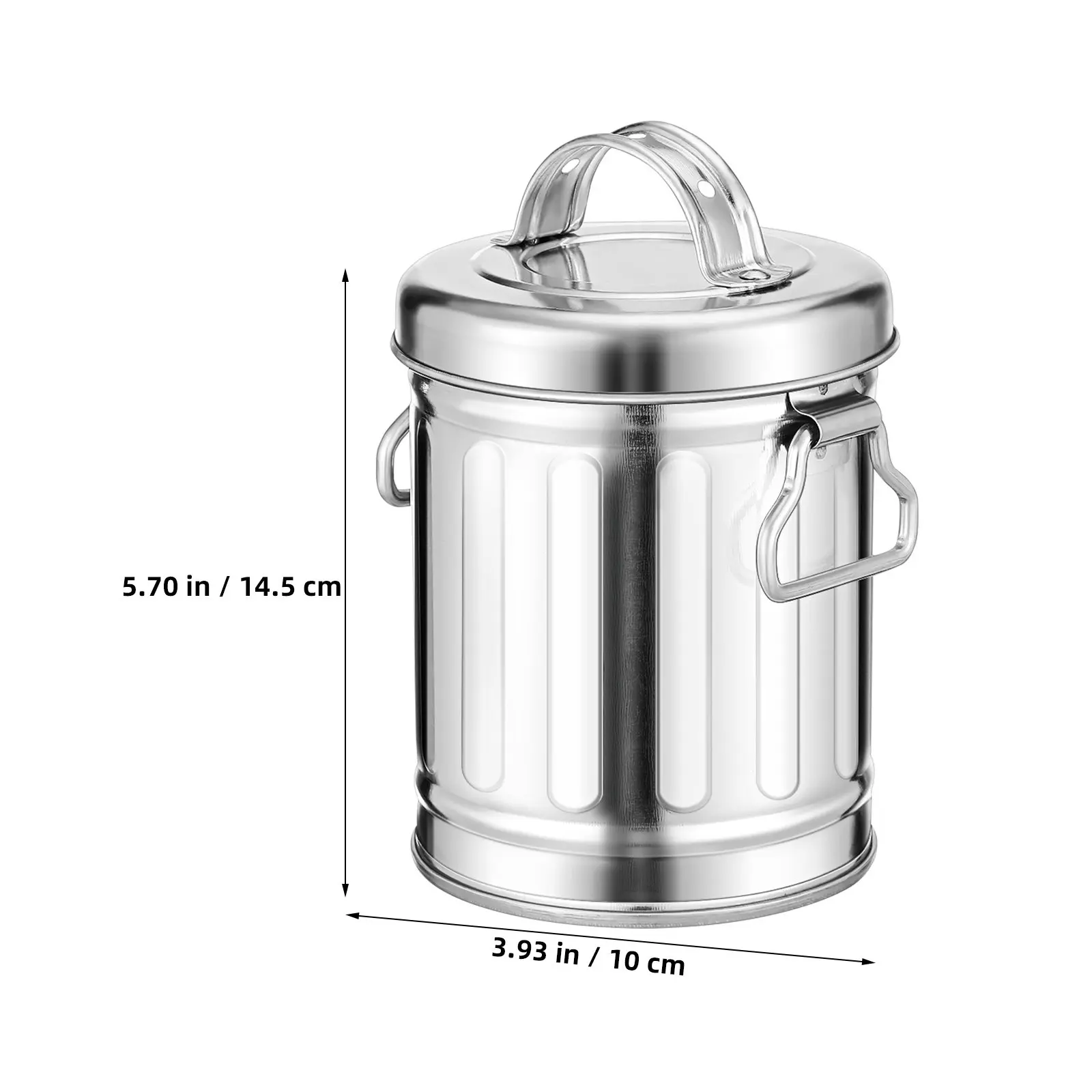 Ashtray Bucket with Lid Desk Garbage Bin Dry Food Storage Container Desktop Small Basket