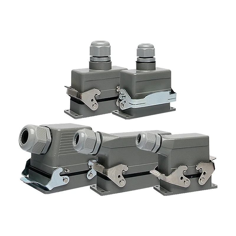 Heavy-duty connector rectangular industrial aviation plug bullet crimping quick wiring HE6 cores 10 cores 16 cores 24 cores