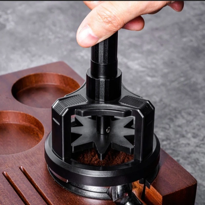 

Rotary Needle Powder Distributor 51/53/58mm Magnetic Non-slip Coffee Tamper Needle Portable Espresso Hand Tampers Stirrer Cafe