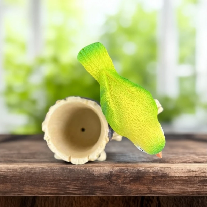 Bird Tree Bark Resin Flower Pot Accent Piece for Windowsill Balcony Small Indoor Arrangement Home Desktop best sale