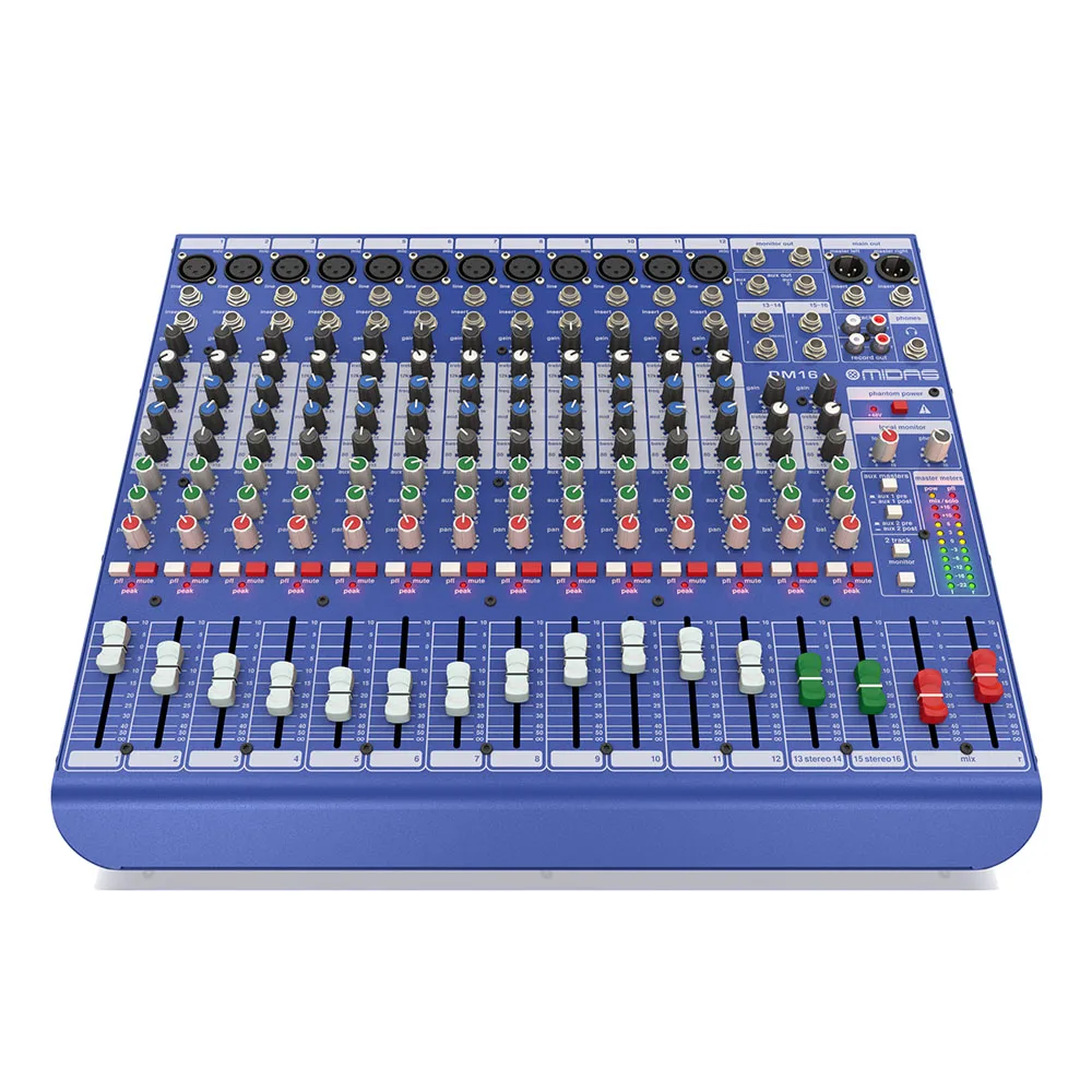 MIDAS DM16 Mixer Analógico Sistema de Som Pa de 16 Canais Equipamento Musical