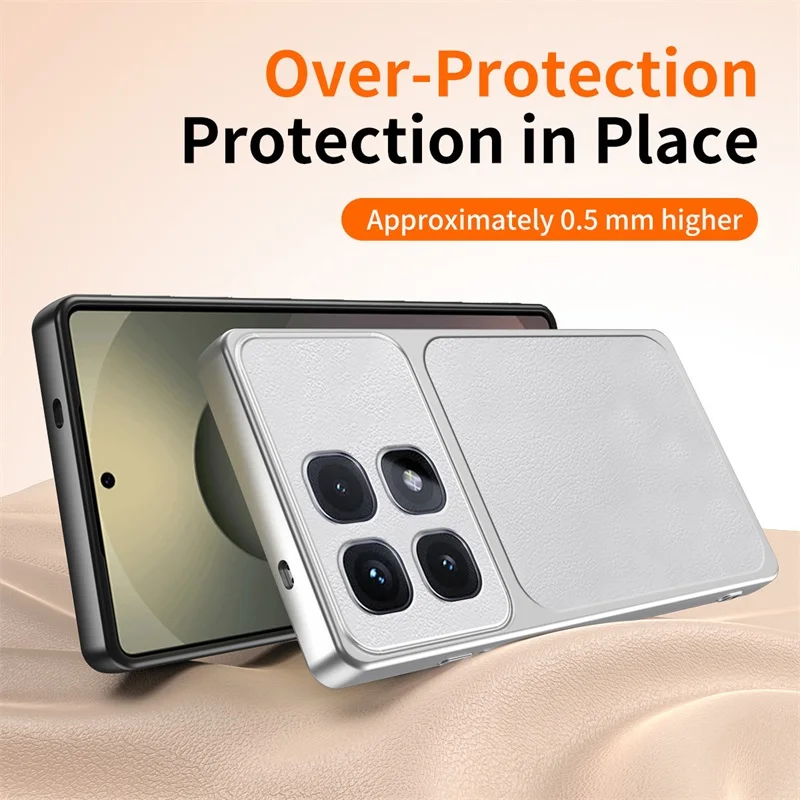 Shock-Resistant Lambskin Covers with Soft-Edge Armor Bags for XiaomiK70ultra RedmiK70ultra Minimalist Lychee Peel Textured Phone