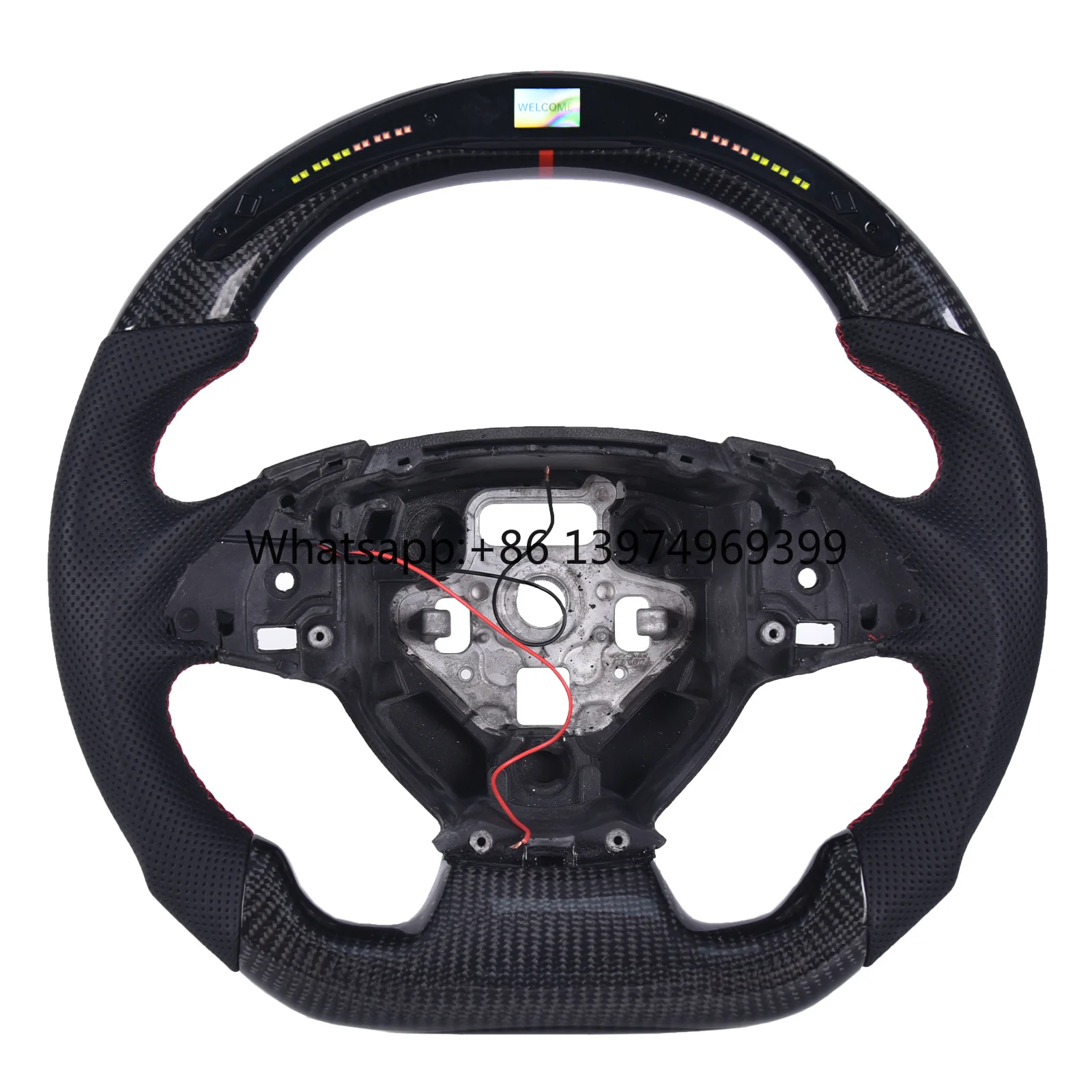 Carbon Fiber D-Shape Flat Bottom Steering Wheel with LED Display for Chevrolet Camaro 2016-2022