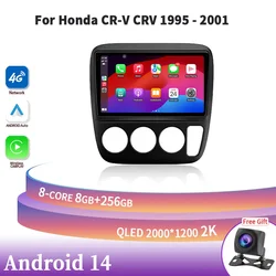 Radio de coche navegación Multimedia inalámbrico Carplay estéreo Android 14 para Honda CR-V CRV 1995-2001 unidad principal de pantalla 2DIN GPS 4G