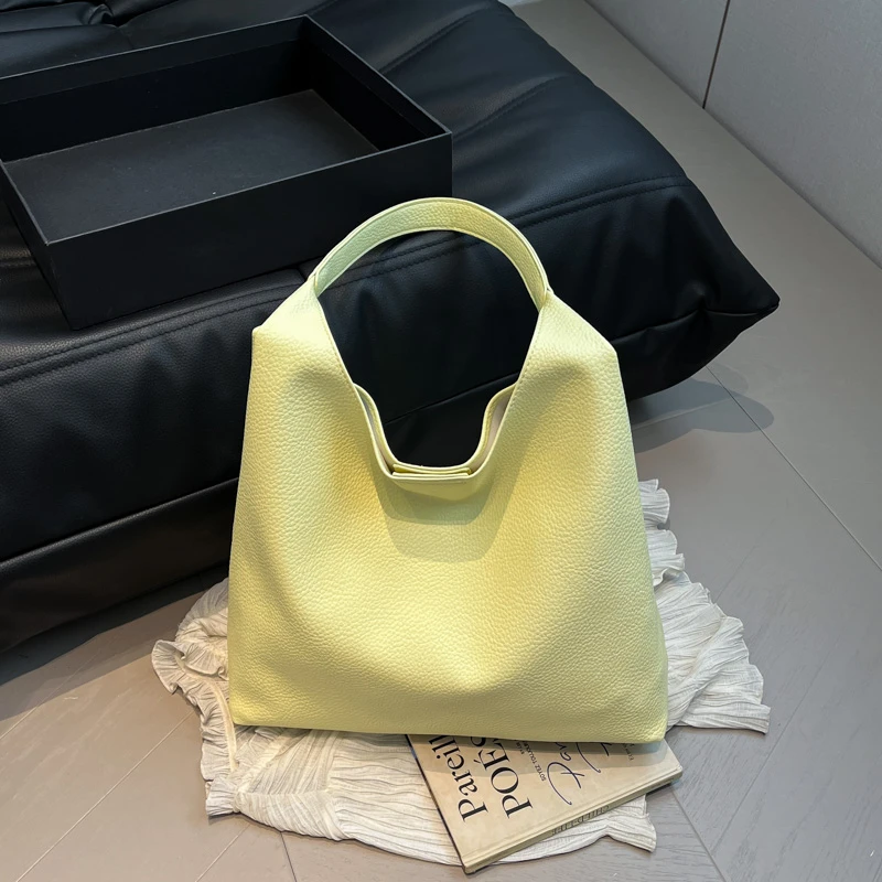 Casual 2 in 1 Litchi PU Mother‑Daughter Tote Bag Women Detachable Hasp Pouch Large Capacity Daily Shoulder Handbag 2026 New