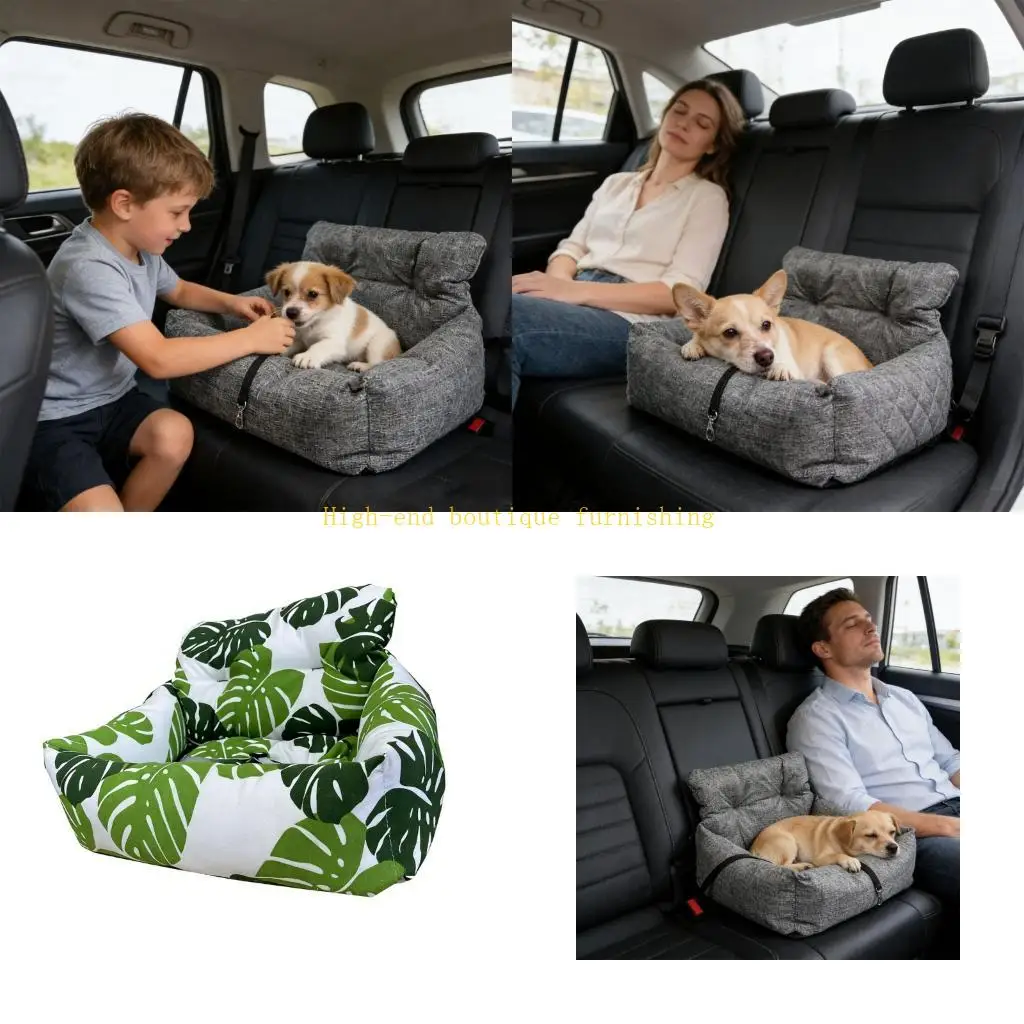 

L9NB Soft Dog And puss Auto Bed Easy To Attach And Machine Washable Fabric