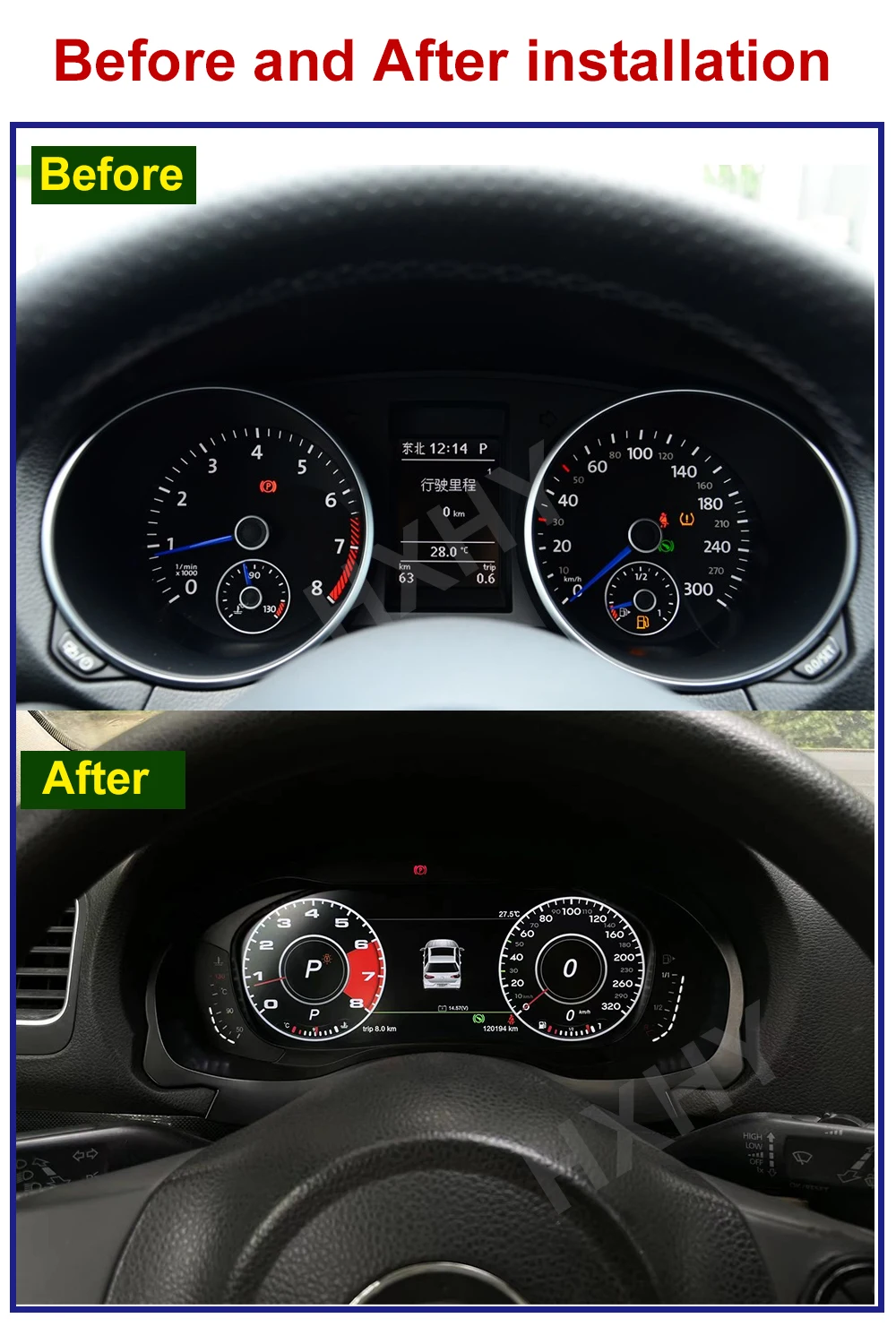 2024 Latest Car LCD Digital Dashboard Panel For Volkswagen VW Golf 6 GTI 6R 2010-2012 Instrument Cluster Speedometer Cockpit