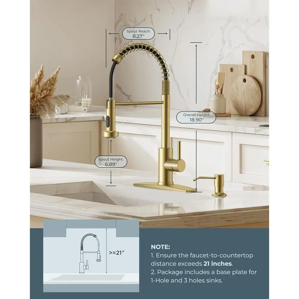 Stainless Pull-Out Spray Faucet, Single Handle Pot Filler for Kitchen, Laundry, and Bar Sinks