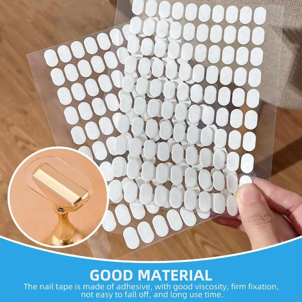 

1000Pcs Double-Sided Nail Stand Double Sided Tape Mesh No-Trace Nail Support Tape Pre-Cut Wearable Nail Art Tape