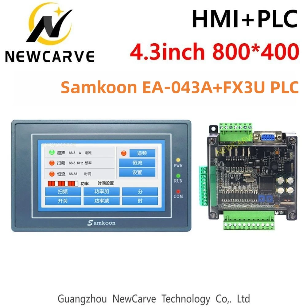 Samkoon EA-043A HMI Touch Screen 4.3 Inch And FX3U Series PLC Industrial Control Board Newcarve