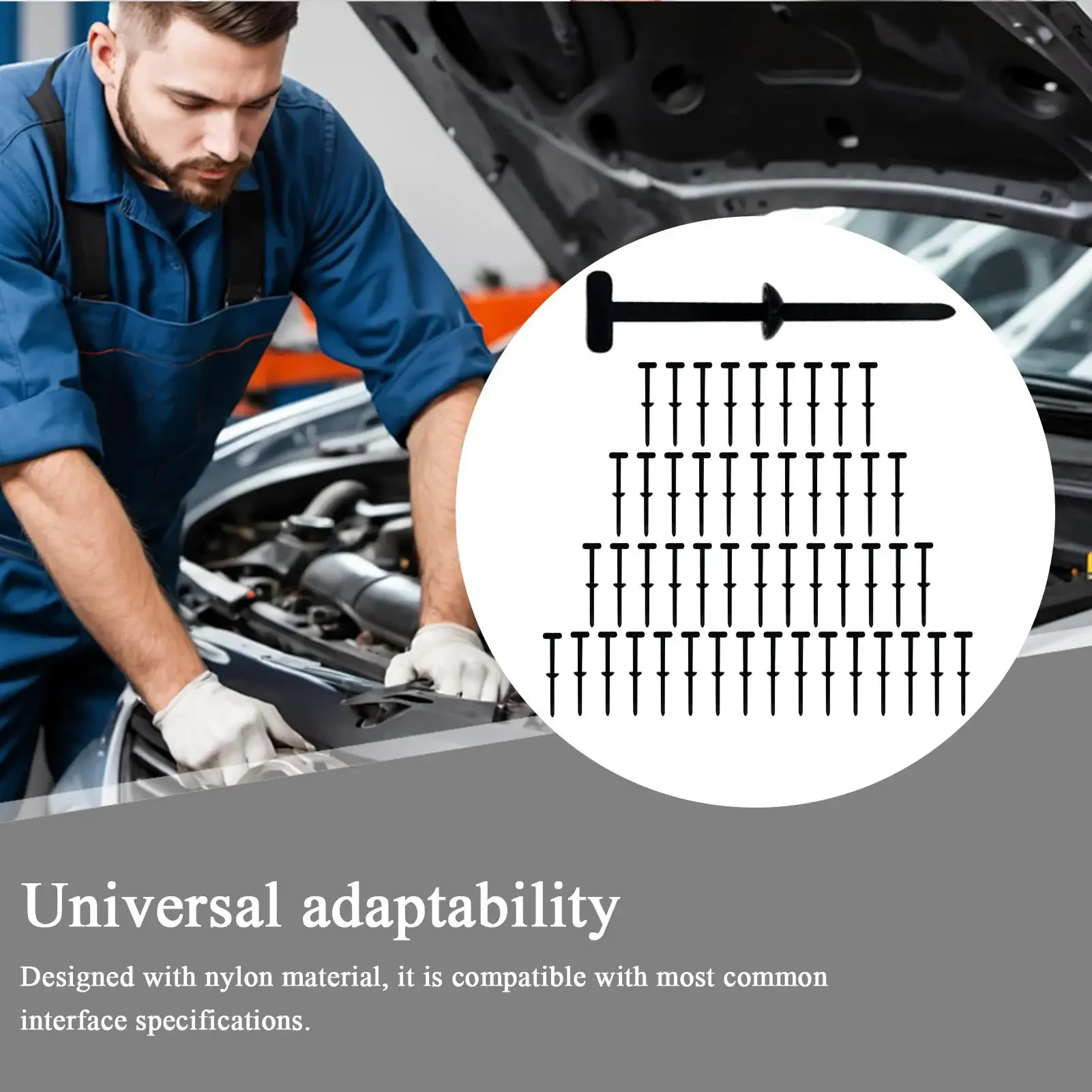 Universal Car Fender Retainer Clip Nylon Quick Release Cable Tie for Bumper Trunk Liner Replacement No Tools Needed Outdoor Tool