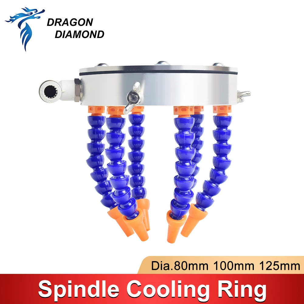 Spindle Cooling Ring Adjustable Nozzel Tool Cooler Mist Coolant Spray 6 Water Pipes For CNC Engraving Milling Machine