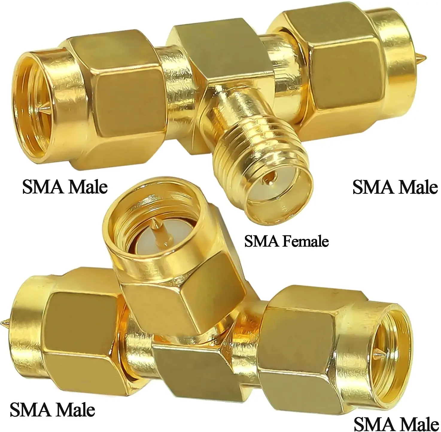 SMA Splitter Connector SMA Male to Dual SMA Male Triple Tee Adapter SMA Female to Double SMA Male 3 Way 2Type/lot 2pcs/lot