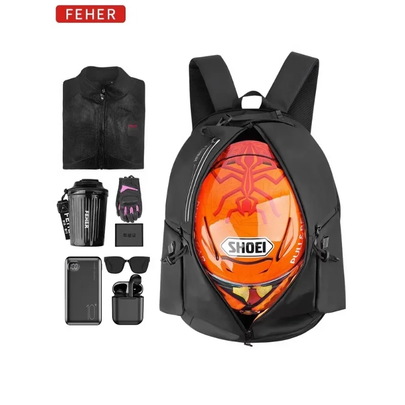 

FEHER Helmet Bag Motorcycle Backpack Men's and Women's Knight Bike Riding Shoulder Storage Bag Waterproof Full Helmet Bag