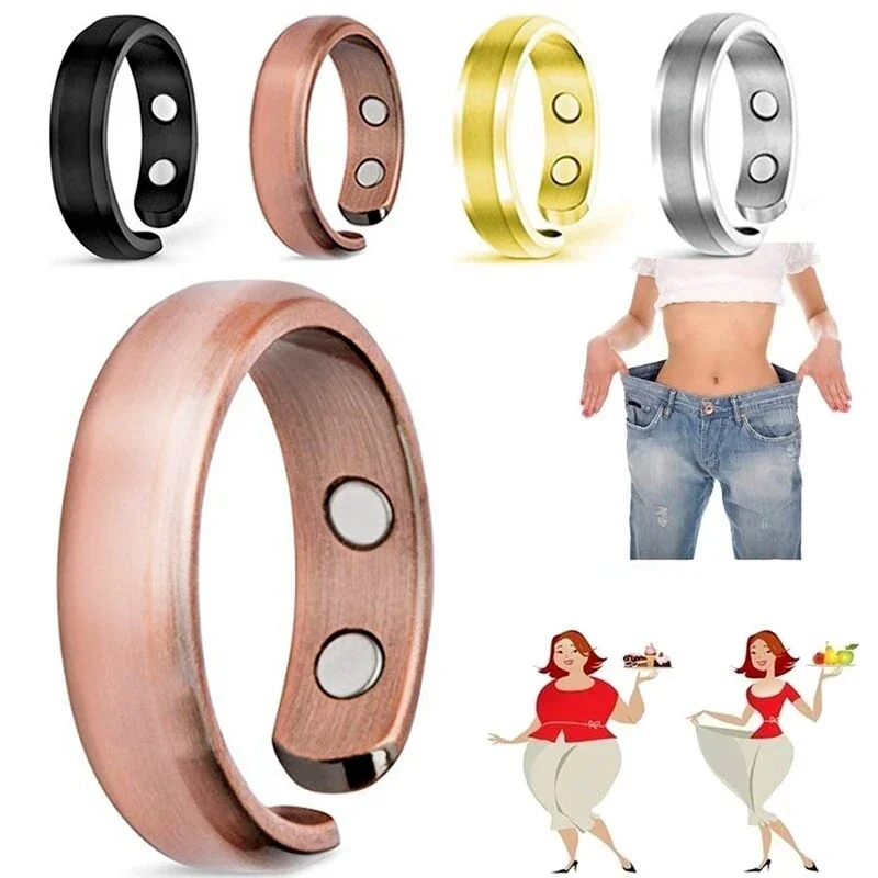 New Fashion Magnetic Tourmaline Ring Health Care Jewelry for Man Women Ring Bangle Slimming Product Magnetic Ring Therapy