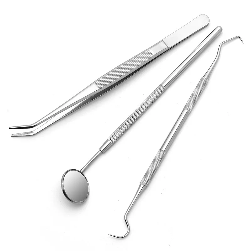 Basic Dentist Prepared Tool Box 304 Stainless Steel Dental Tools Kit Dental Mirror Probe Tweezer Dental Oral Care Instrument