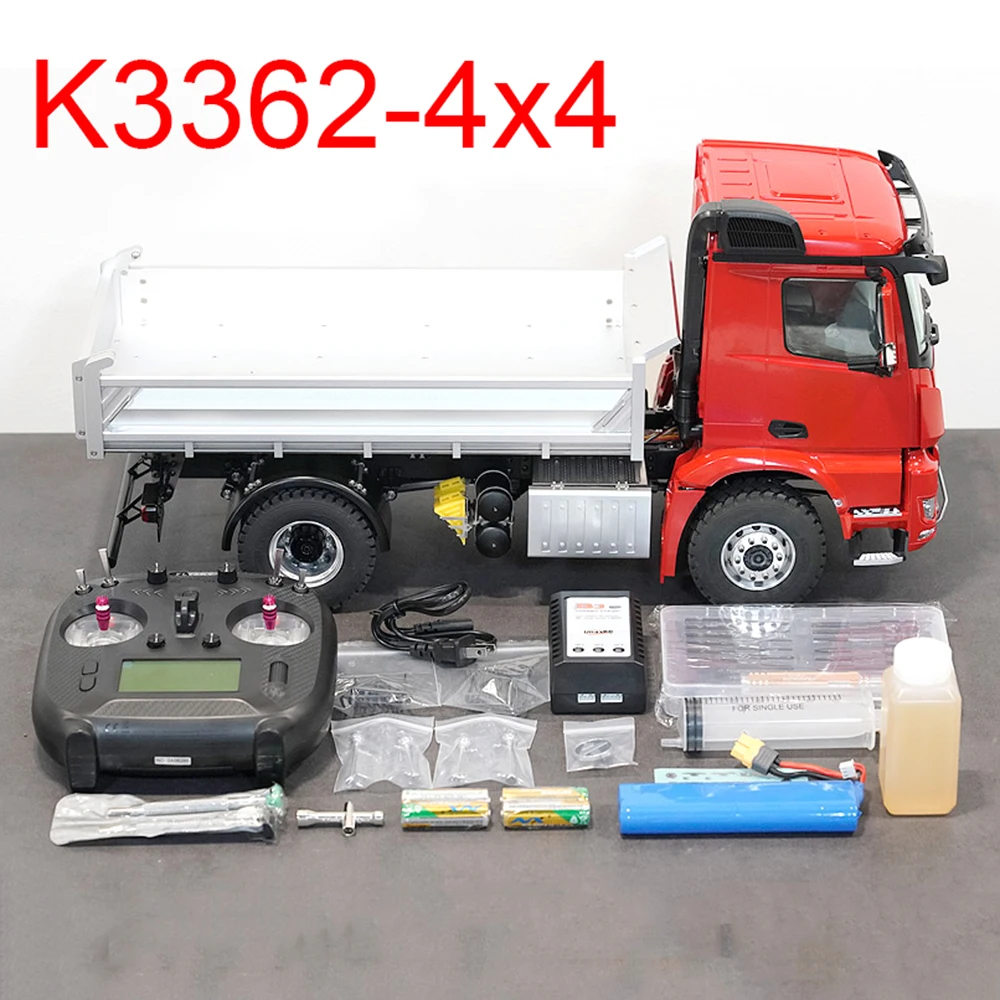 KABOLITE K3362 1/14 RC 4X4 Hydraulic Dump Truck RTR Version Metal Chassis with Light Sound Gearbox RC Car Model Toy