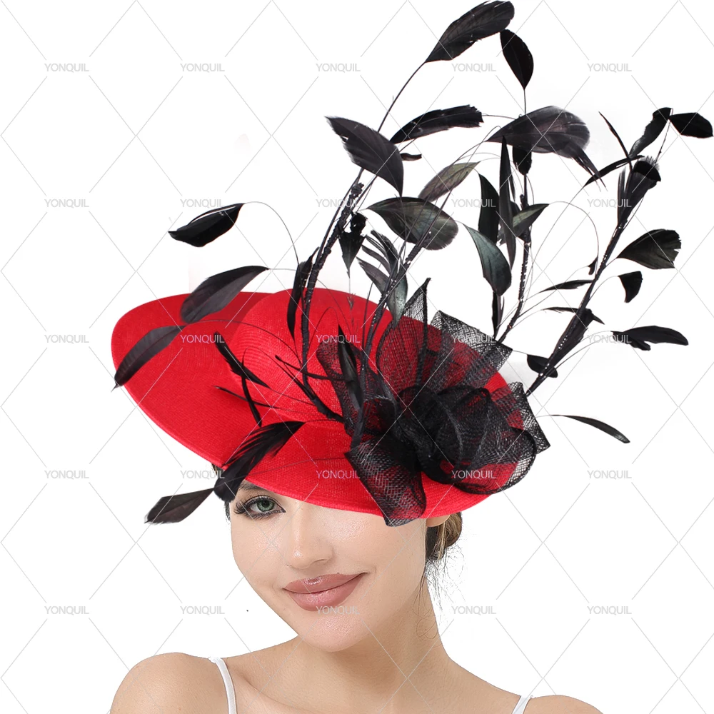 Damen Party Großer Zylinder 30 CM Größe Deby Cocktail Damen Chapeau Kappe Braut Hochzeit Fascinator mit Blumen Haaraccessoires – Detail 3