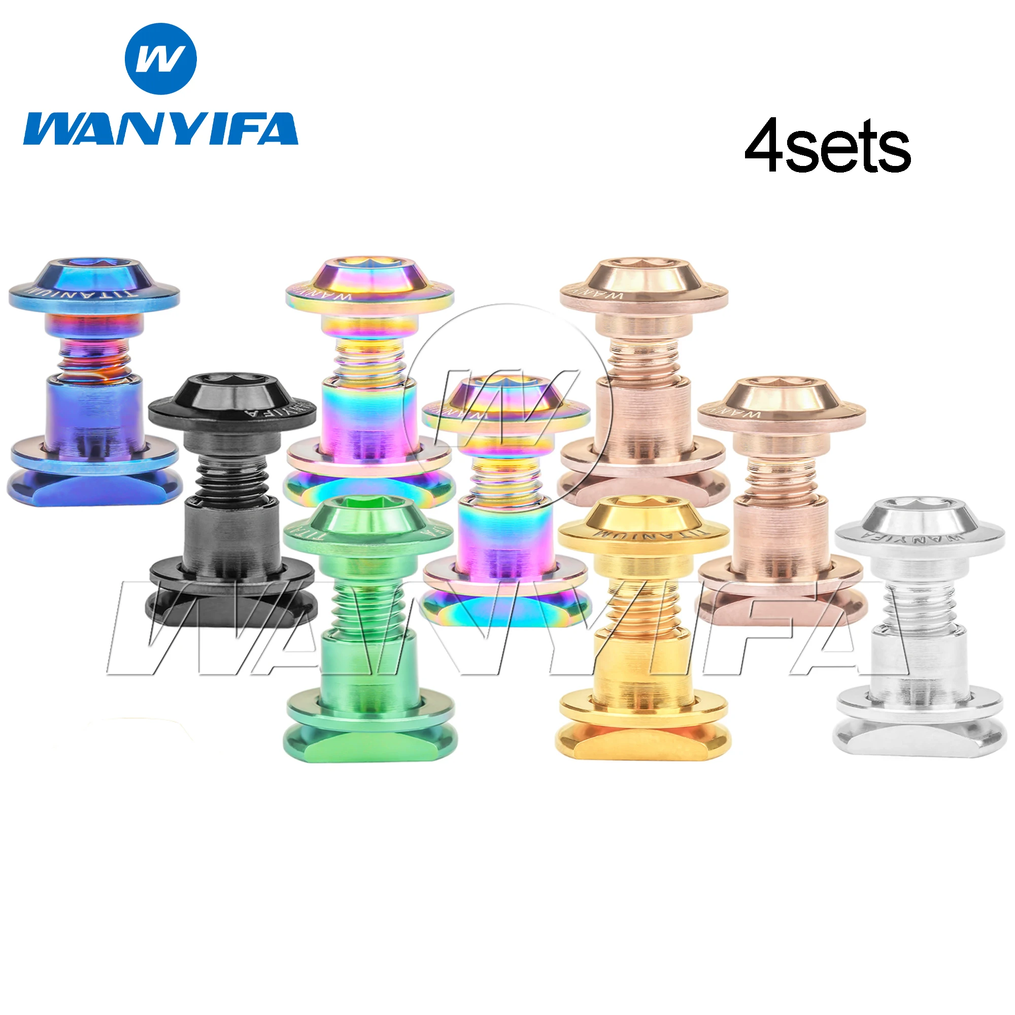 

Wanyifa 4sets Titanium Bolt M5 Bicycle C Clamp Brake Screw Nut Washer Kits for Bike Brake Shoes C Clamp Brake Pad Cycling Parts