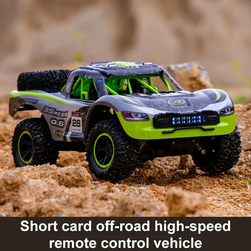 1/10 Rc Car Short Truck Off-road Vehicle Off-road Climbing Car Drifting Anti-collision RC Drift Car LED Cool Light RC Truck