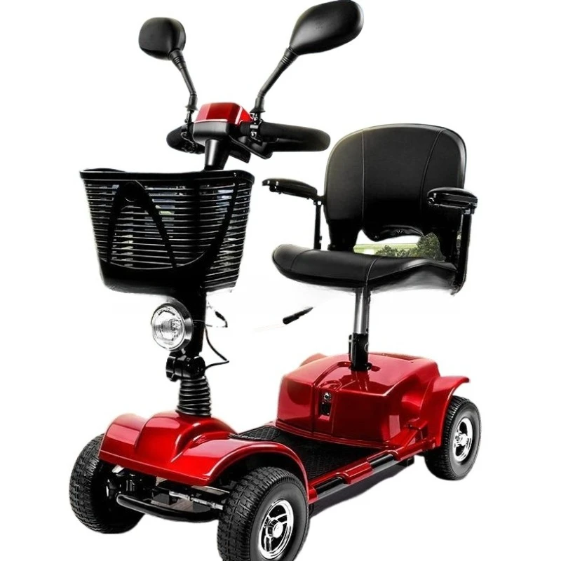 Folding elderly scooter four-wheel electric vehicle elderly disabled adult fully automatic moped