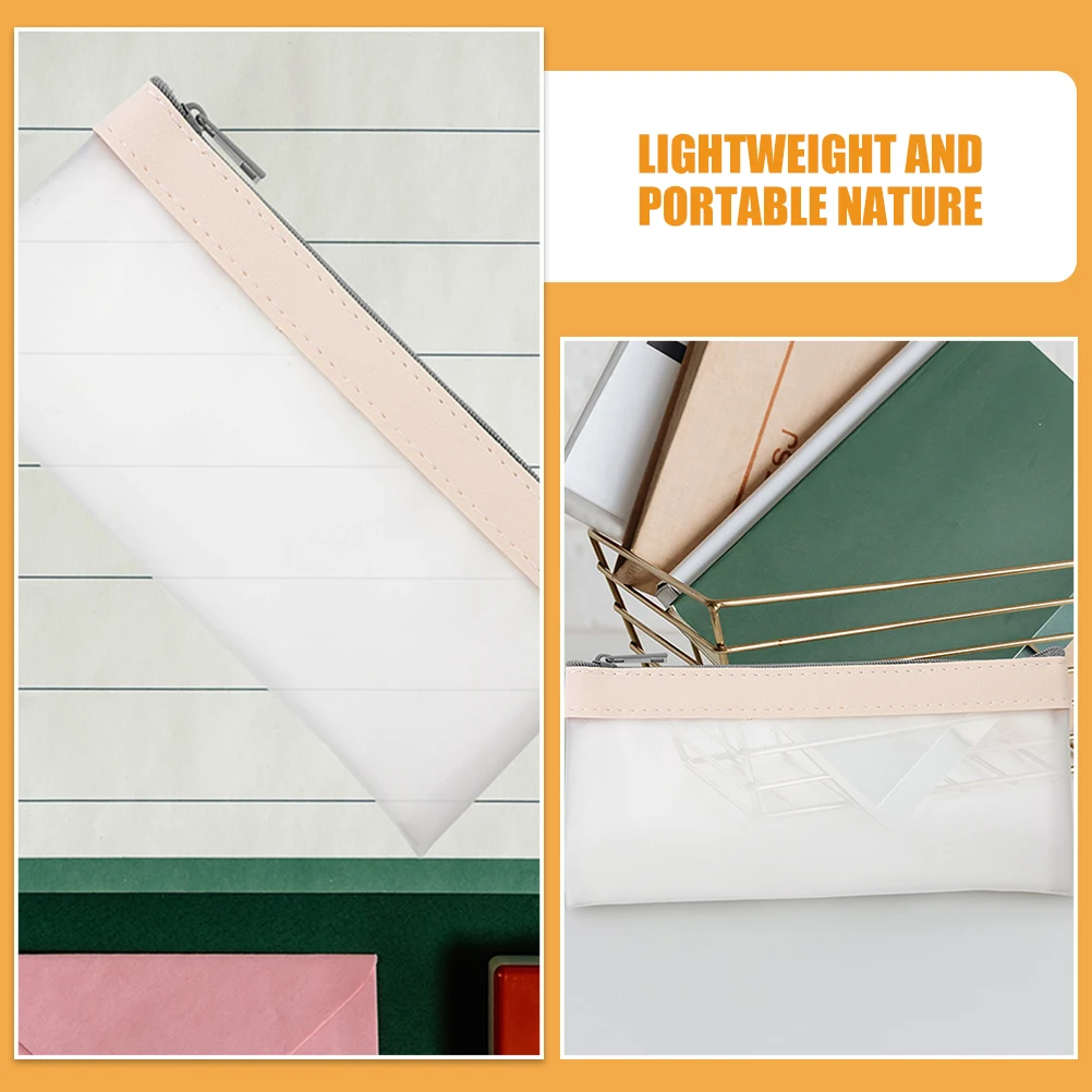 

2Pcs Transparent Bag Clear Wallet Zipper Cash Bank Bags Bank Bag Large Capacity Money Envelopes Travel Storage