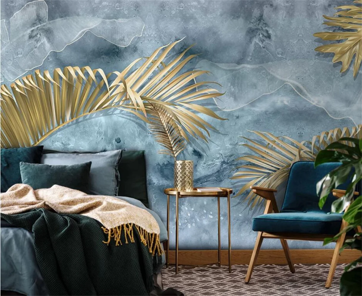 American style light luxury bedroom wallpaper decoration TV background wall living room wallpaper customized mural
