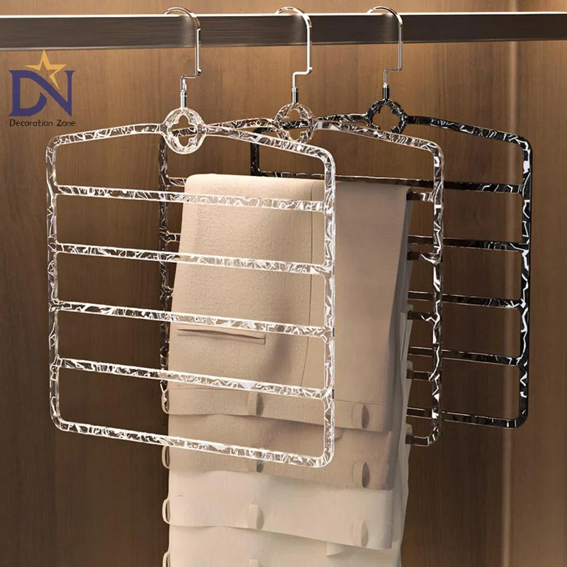 Light Luxury Multi-layer Home Dormitories Non-slip Multi-functional Trousers Storage Rack Clothes Belt Sorting Hanging Artifact