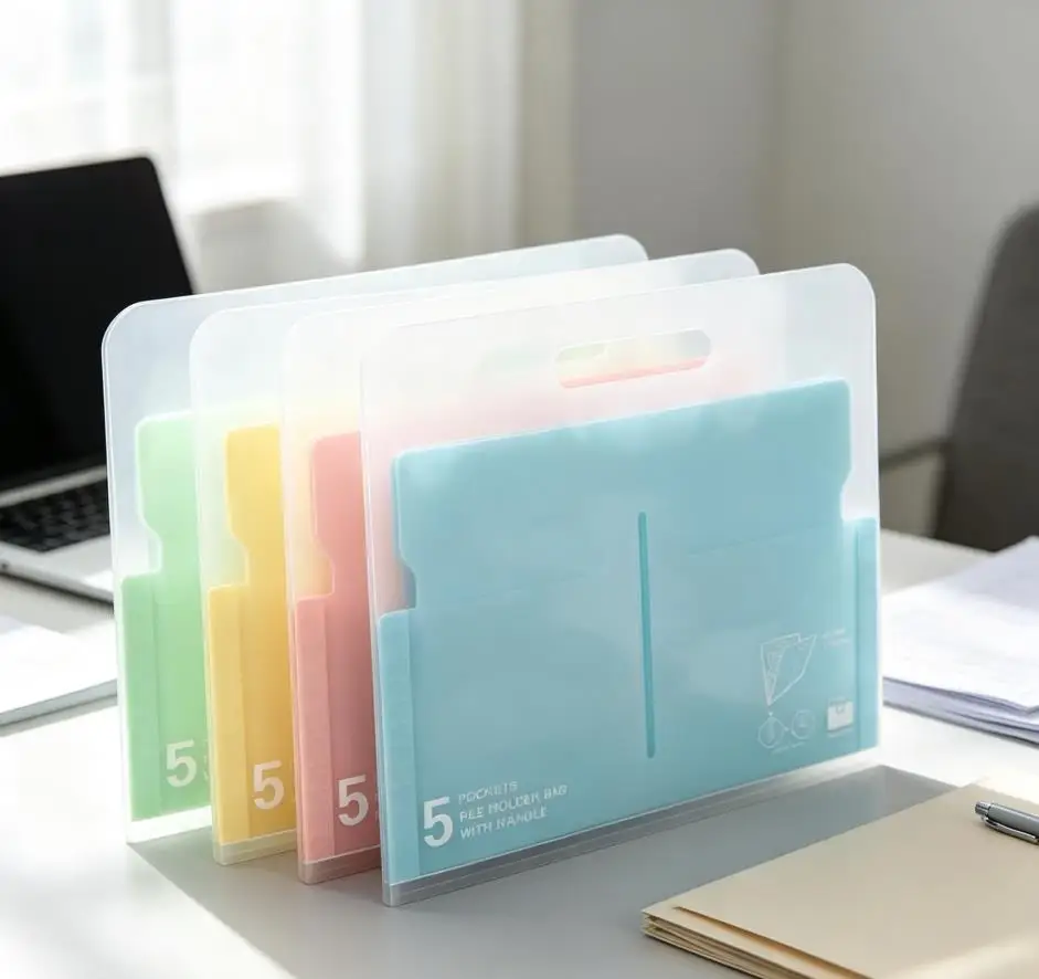 Portable Organ Bag Transparent Folder A4 Large Capacity Student Test Paper Storage Bag