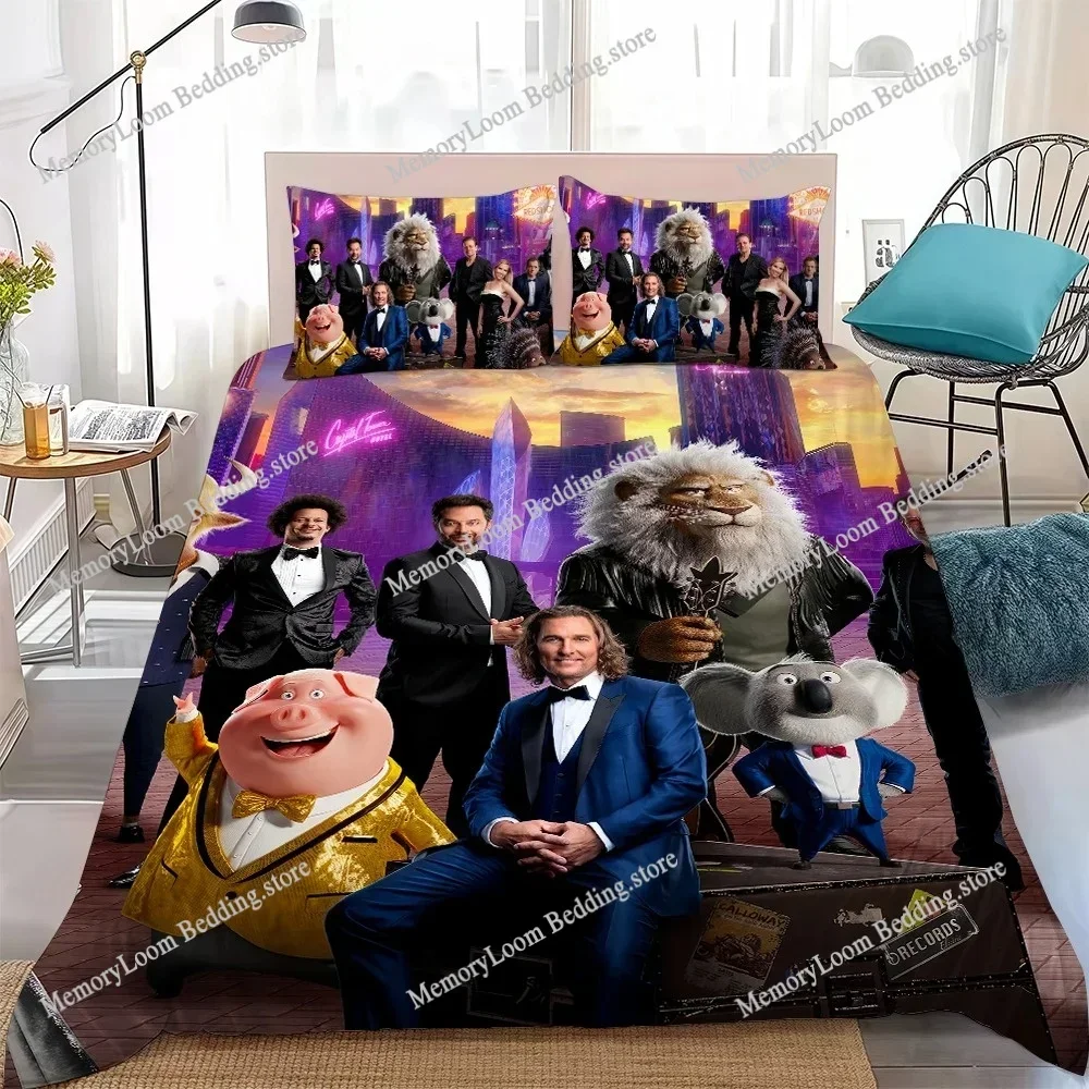 

Classic Cartoon S-Sing 2 Duvet Cover Set Home Style Bedding Soft Laundry Cotton Bed Student Dormitory Gift Home Textileextile741