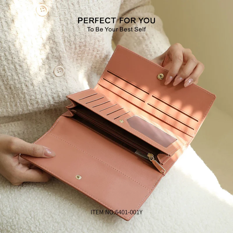 Korean style women's long wallet fashionable multi-functional large capacity billfold purse for daily use