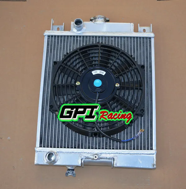 2ROW aluminum radiator & fan for SUZUKI FOR SWIFT GTI 1.0/1.3/1.6 89 90 91 92 93 94