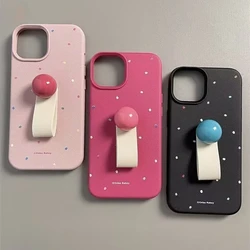 Simple Colored Dots 3D Doll Ball Soft Case Compatible for IPhone 13 15 16 14 11 12 Pro Max 16 15 Plus X XR XS Max Macaron Case ﻿