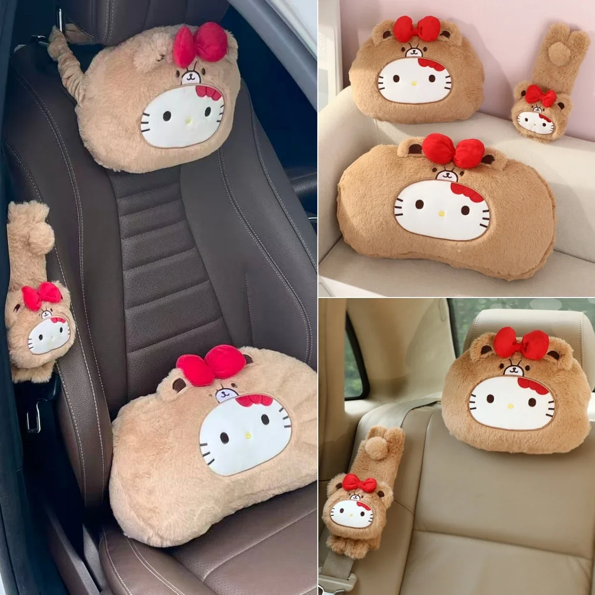 

Подголовник с рисунком «Hello Kitty», подушка для спины, чехол для ремня безопасности, автомобильный декор, мягкая мультяшная подушка, подушка для спинки дивана-кровати, рождественский подарок