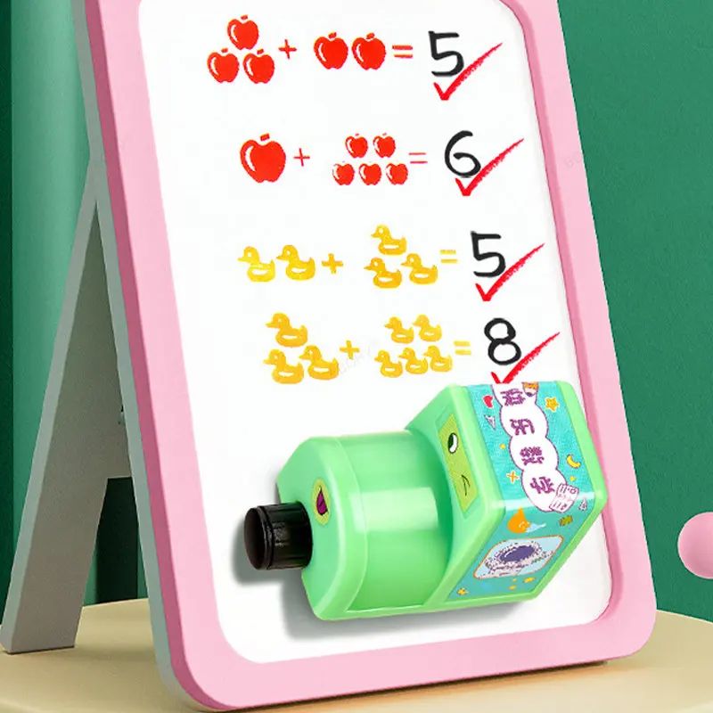 Mathematical Roller Stamp Question Duck Apple Seal Practice Tools Addition Subtraction Multiplication Division Training Toys