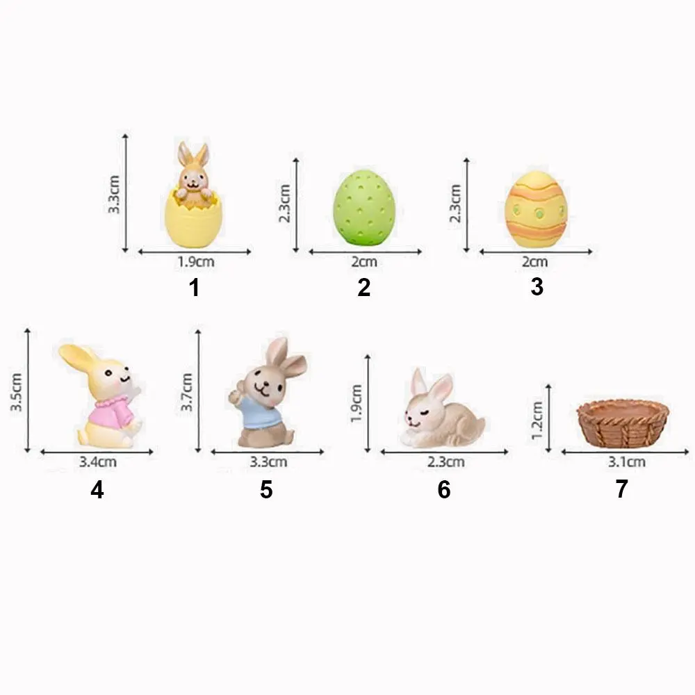 الراتنج البسيطة أرنب عيد الفصح تمثال متعدد الألوان بيضة عيد الفصح مصغرة Knickknacks المشهد الصغير اكسسوارات الكرتون الأرجواني تمثال #6