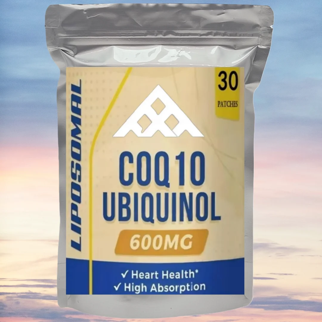 30 Adesivos Transdérmicos de CoQ10 com Q10 Pan-Alcoólico, Suporta Coração, Cérebro, Sistema Imunológico, Energia