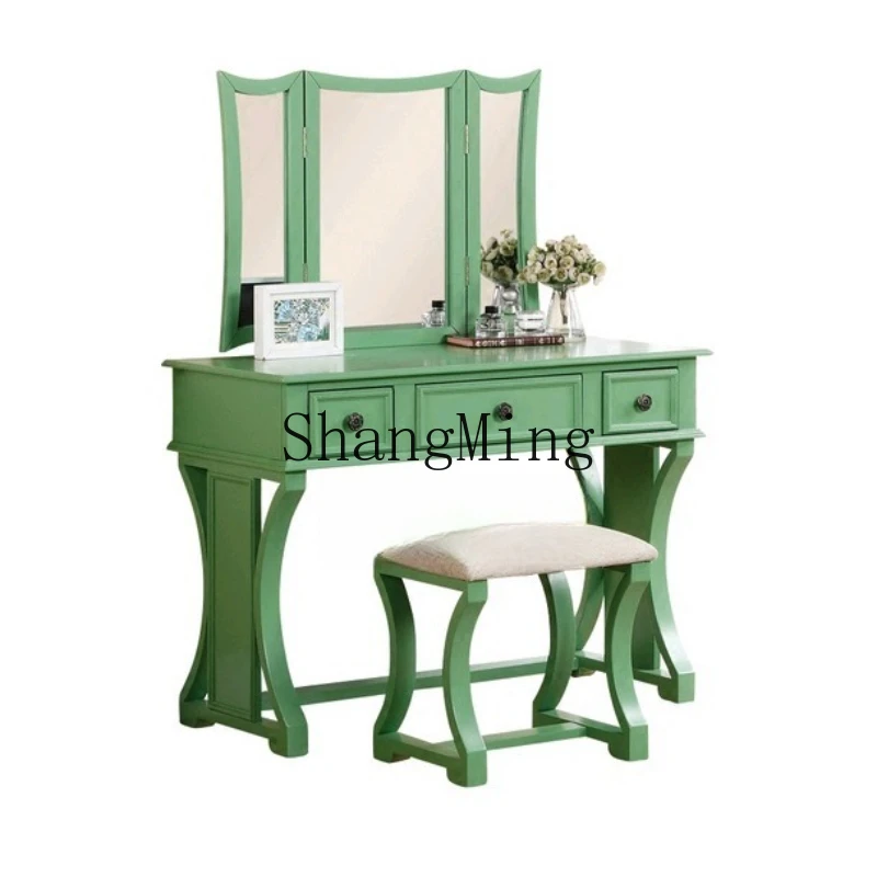 

DHY rural pastoral dressing table modern simple dressing table neoclassical solid wood dressing table