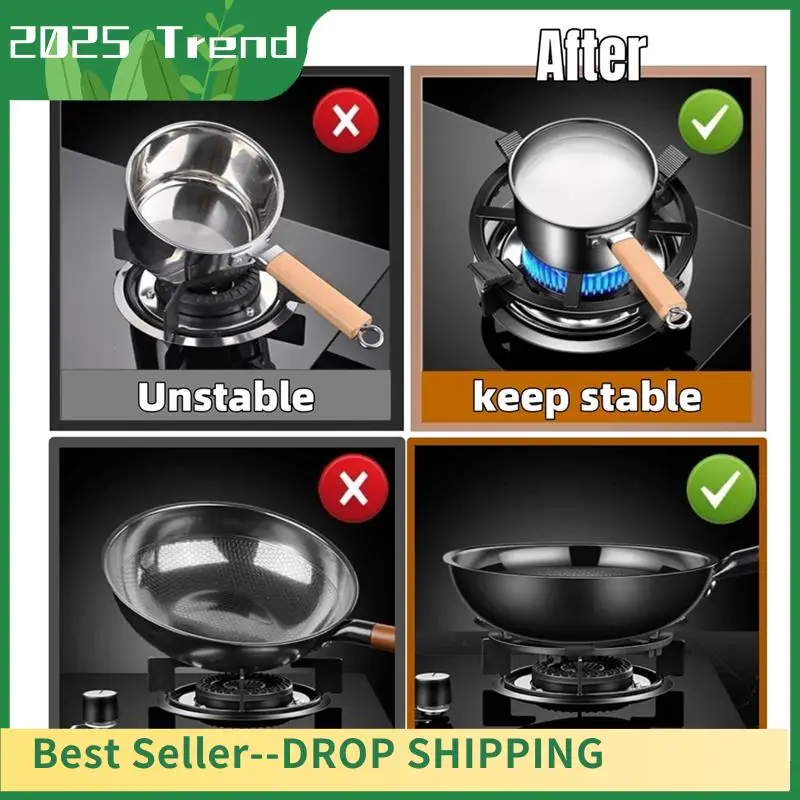 AD33 HOT Multipurpose Cast Iron Wok Support & Moka Pot Stovetop Ring, Gas Cooktop Accessory For Small Pans