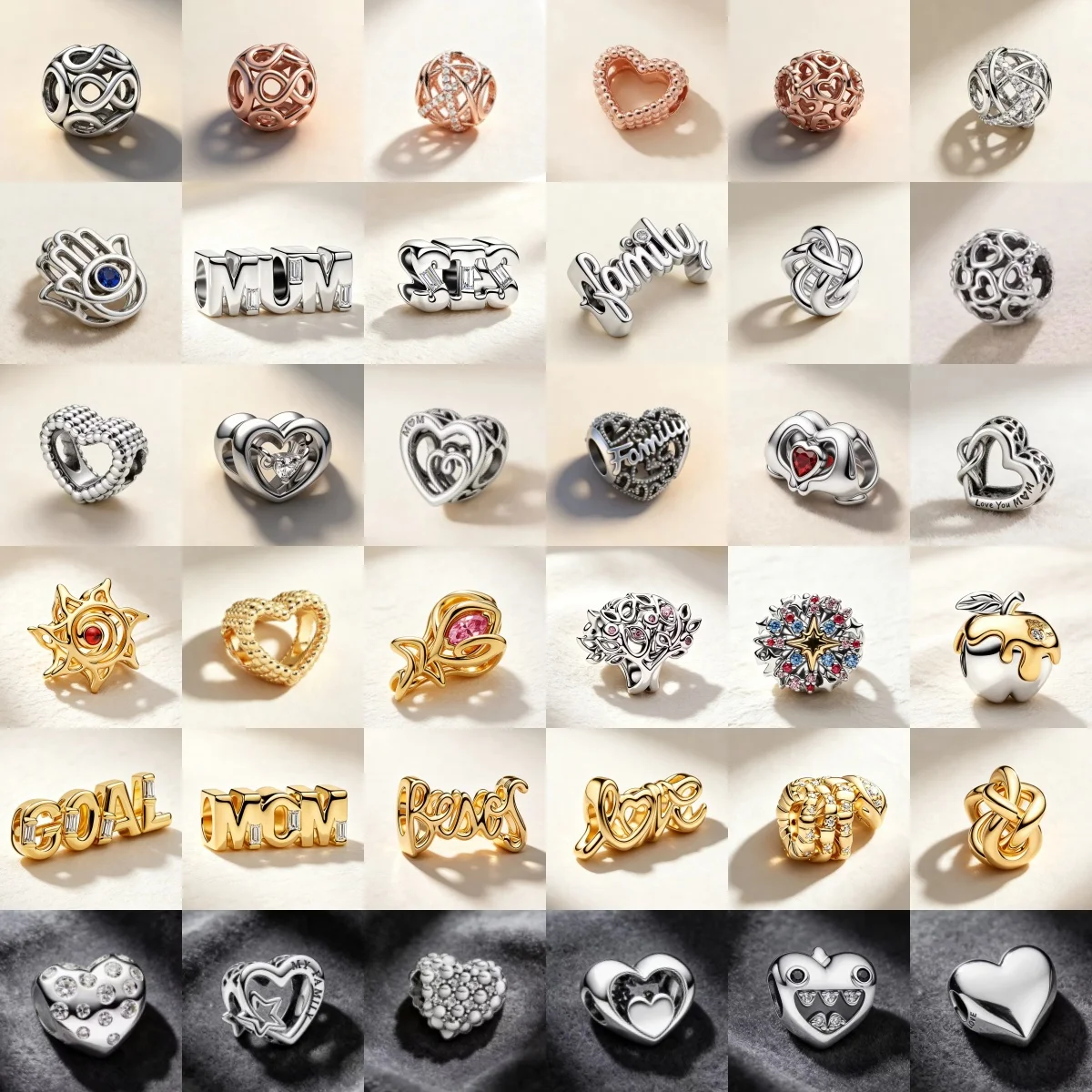New 925 Silver Heart-Shaped Letter Hollow Rhinestone Spacer Beads Compatible With Original Bracelet DIY Jewelry Accessories