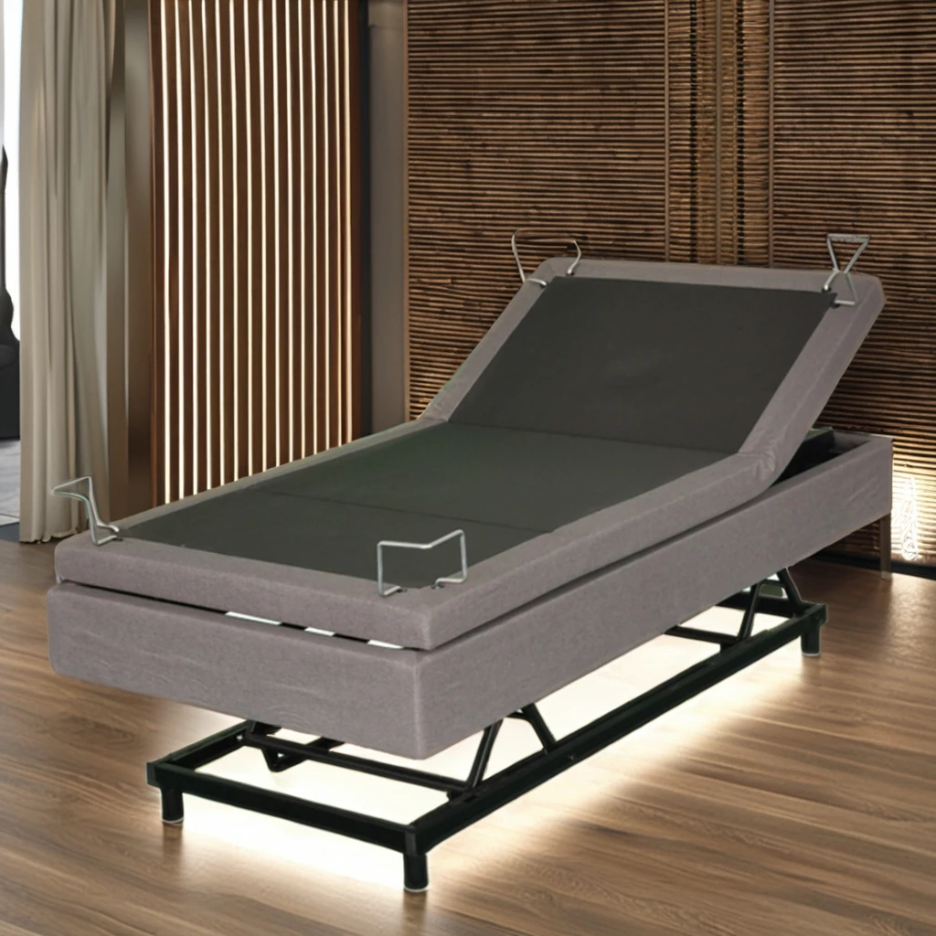 إطار سرير معدني كهربائي قابل للتعديل الأفضل مبيعًا لكبار السن، لوحة خشبية بتصميم حديث لغرفة النوم أو أثاث منزلي للفندق #4