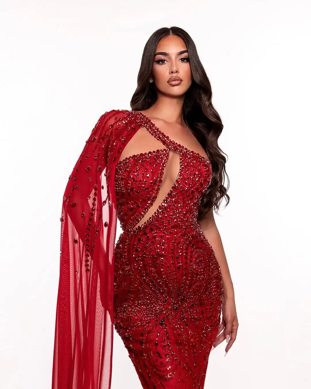 

New Design Sexy Unique Neck Beading Sequins Slim Mermaid Charming Fashion Evening Prom Formal Party Dress