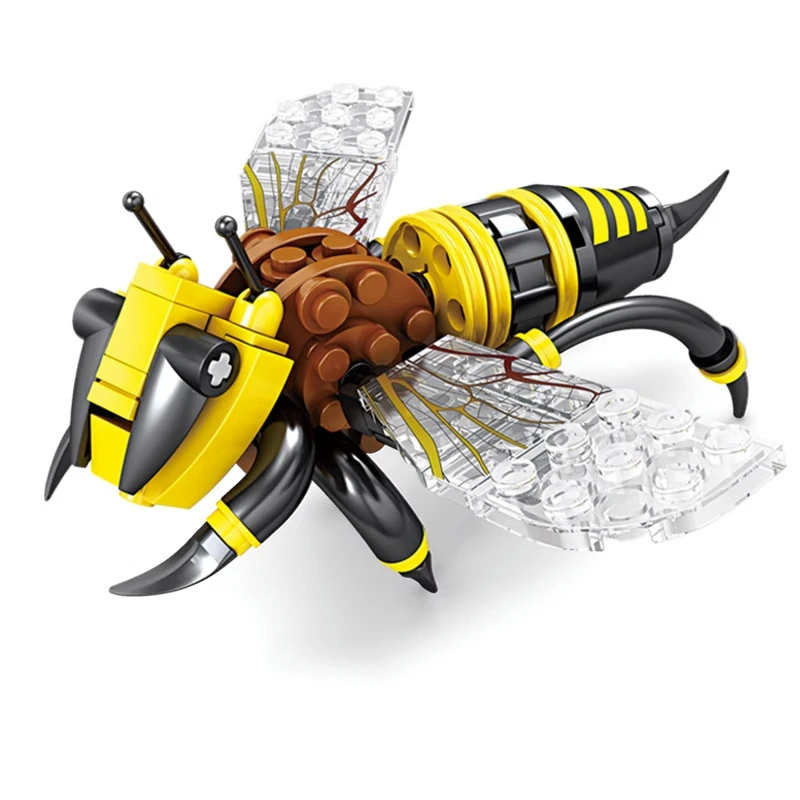 Creative Building Blocks Insect Model Bee Dragonfly Ant Mantis Children\'s Assembled Toys Interesting Animal Ornaments Gifts