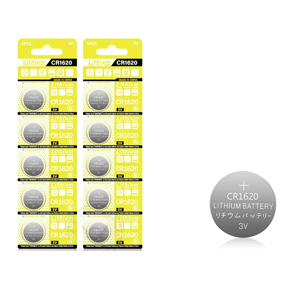 100pcs CR1620 CR 1620 3V Lithium Battery For Car Remote Control Calculator Watch Scales Shavers DL1620 BR1620 Button Coin Cells