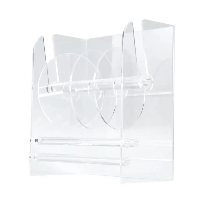 Adjustable Label Dispenser Acrylic Sticker Roll Dispenser Sticker Roll Holder Clear Label Holders Sticker Holder 4 Disks-A20R